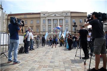 Javni prosvjed Sindikata hrvatskih željezničara na Trgu sv. Marka