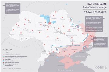 Rat u Ukrajini: Područja ruske invazije - 92. dan