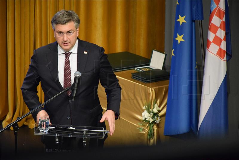 Plenković na svečanoj sjednici Županijske skupštine povodom obilježavanja Dana BBŽ