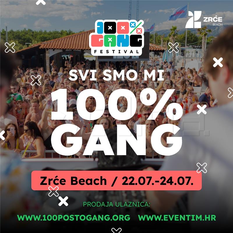 Zrće Beach hosting 1st "100 Percent Gang" open air music festival