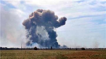 RUSSIA UKRAINE CRIMEA AIR FIELD EXPLOSIONS