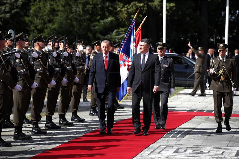 Predsjednik Milanović primio turskog predsjednika Erdogana