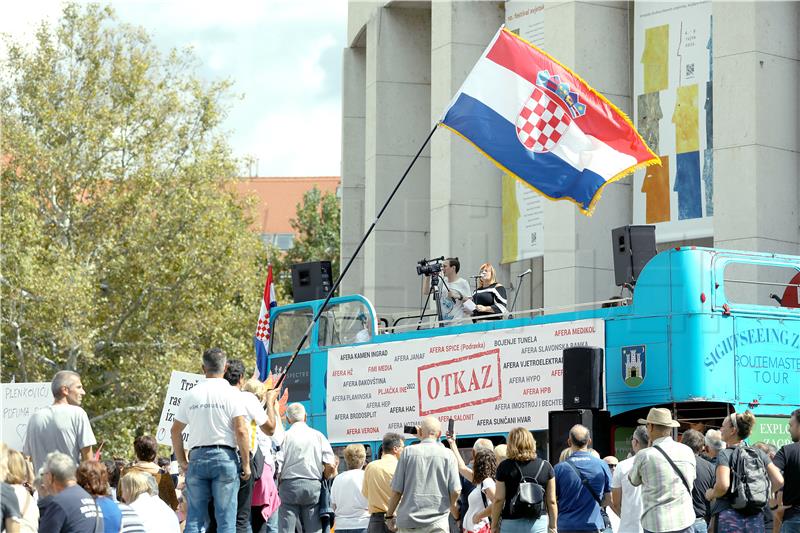 Prosvjed pokreta "Slobodni zajedno" u vezi ostavke Vlade i prijevremenih izbora