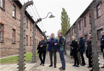 POLAND AUSCHWITZ ARNOLD SCHWARZENEGGER VISIT