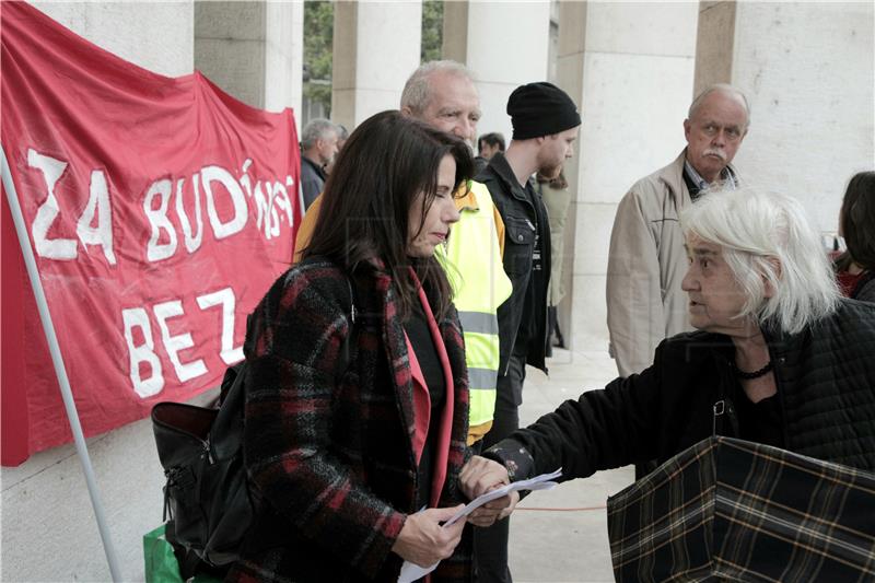 Prosvjed Radničke fronte “Za budućnost bez HDZ-a”