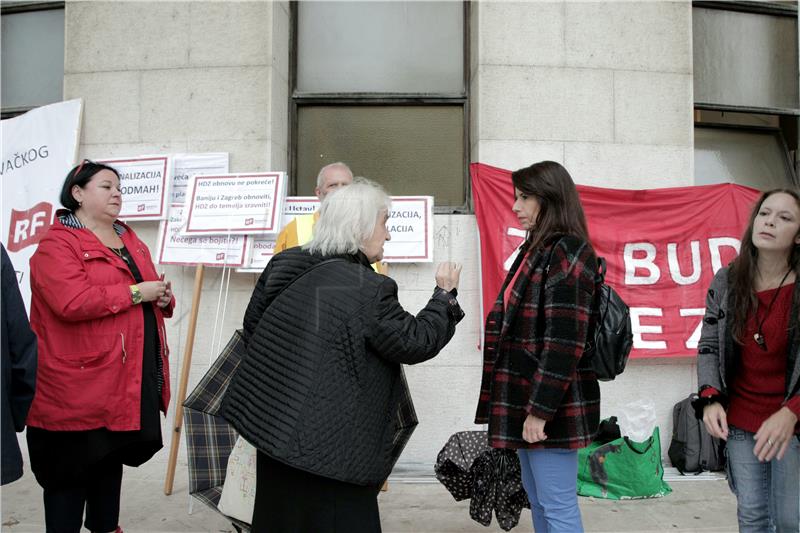 Prosvjed Radničke fronte “Za budućnost bez HDZ-a”