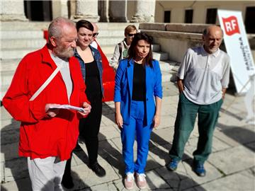 Konferencija za medije Radničke fronte na temu referenduma ZA Lungomare