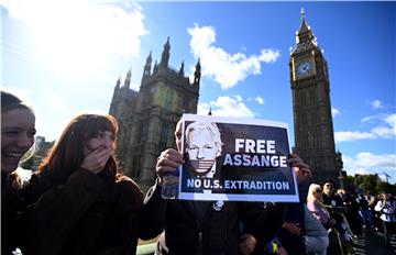 BRITAIN JULIAN ASSANGE PROTEST