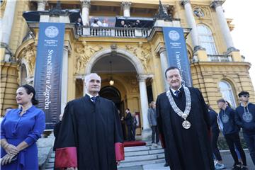 Inauguracija novoga rektora Sveučilišta u Zagrebu Stjepana Lakušića