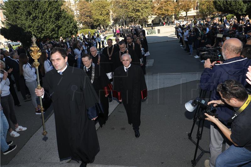 Inauguracija novoga rektora Sveučilišta u Zagrebu Stjepana Lakušića