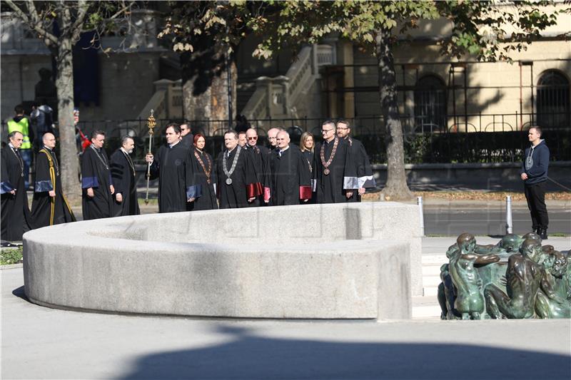 Inauguracija novoga rektora Sveučilišta u Zagrebu Stjepana Lakušića