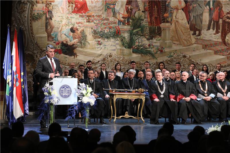 Inauguracija novoga rektora Sveučilišta u Zagrebu Stjepana Lakušića