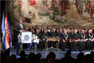 Inauguracija novoga rektora Sveučilišta u Zagrebu Stjepana Lakušića