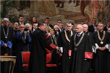 Inauguracija novoga rektora Sveučilišta u Zagrebu Stjepana Lakušića