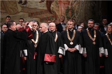 Inauguracija novoga rektora Sveučilišta u Zagrebu Stjepana Lakušića