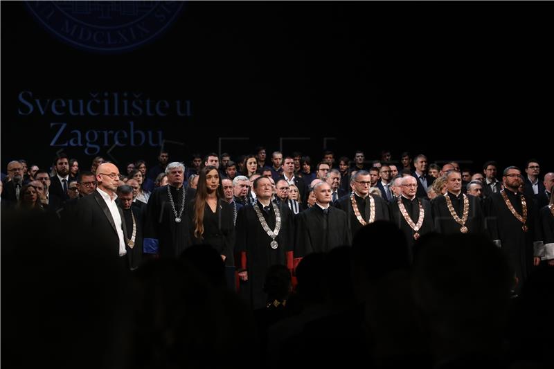 Inauguracija novoga rektora Sveučilišta u Zagrebu Stjepana Lakušića