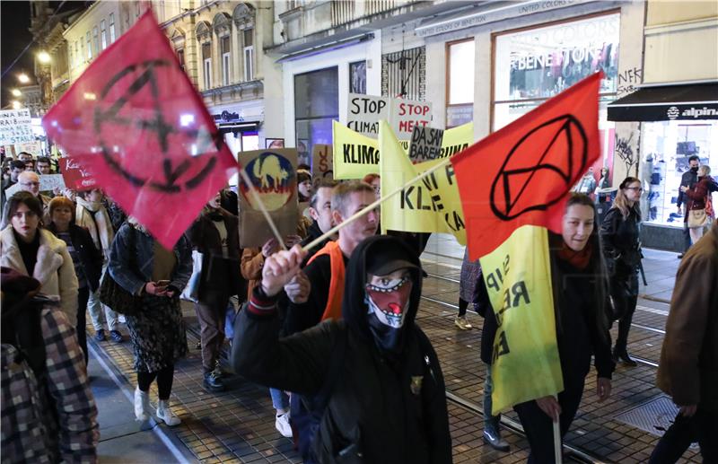 Hundred eco-activists march through downtown Zagreb