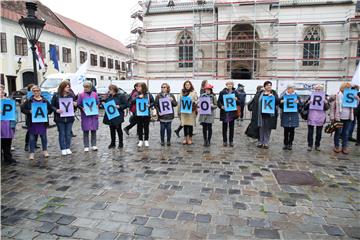 Prosvjed radnica Orljave na Trgu svetog Marka