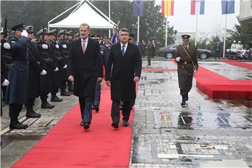 Spain's royal couple welcomed at Croatian President's Office