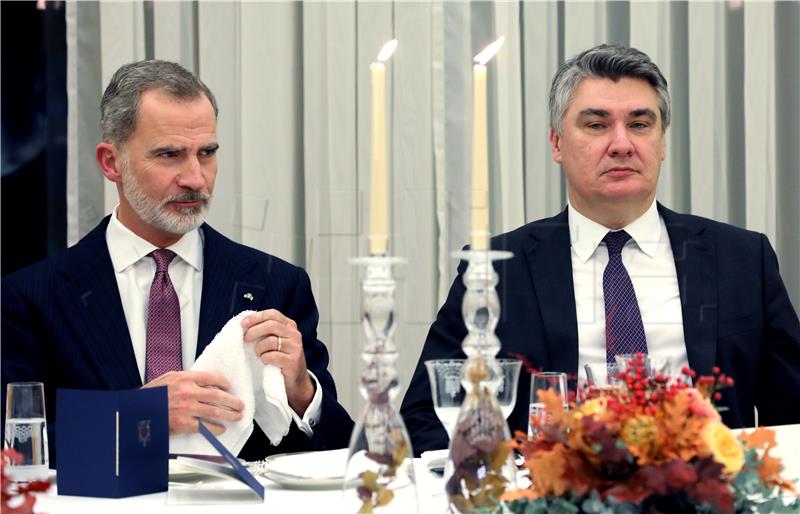 Na svečanoj večeri Milanović i Filip VI. o suradnji u znanosti i energetici