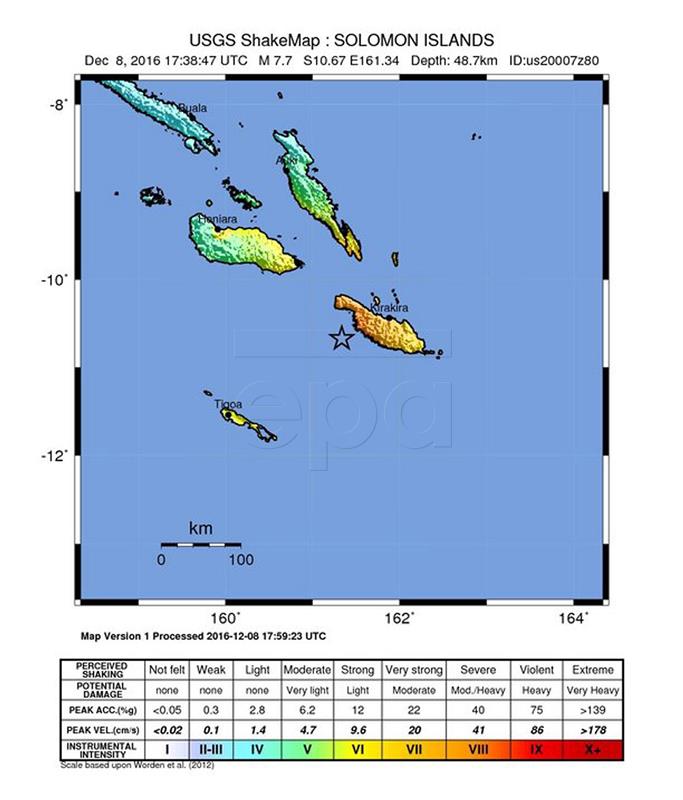 Nakon potresa magnitude 7,0 na Solomonskim otocima oštećene zgrade