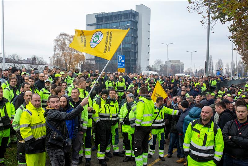 Prosvjed radnika zagrebačke Čistoće