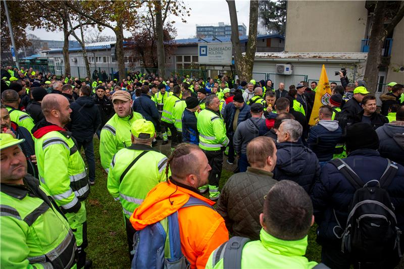 Prosvjed radnika zagrebačke Čistoće