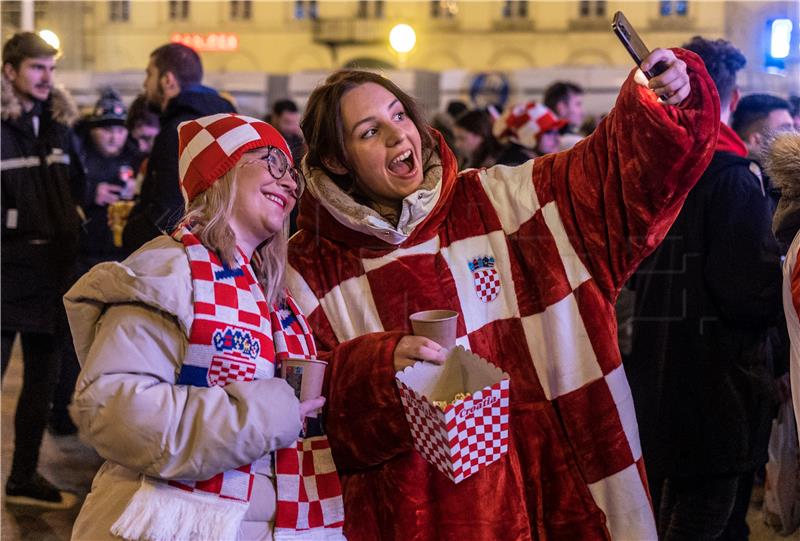 Fans across Croatia supporting national football team in World Cup semi-final