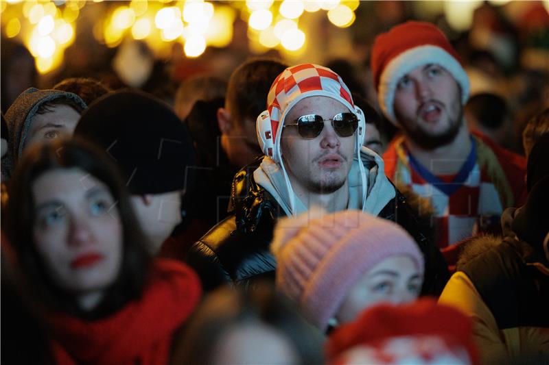 Zagreb: Navijači gledaju utakmicu Hrvatska - Argentina