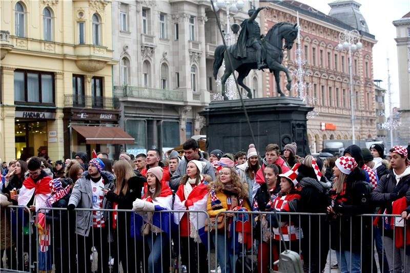 Zagreb: Gledanje utakmice Hrvatska - Maroko