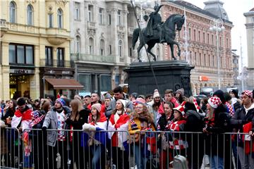 Zagreb: Gledanje utakmice Hrvatska - Maroko