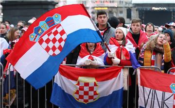 Zagreb: Gledanje utakmice Hrvatska - Maroko