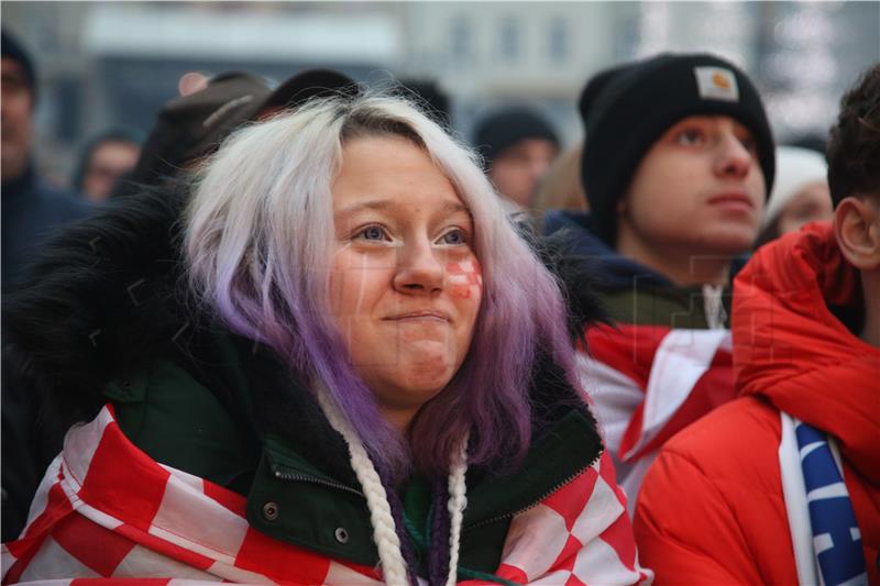 Zagreb: Gledanje utakmice Hrvatska - Maroko