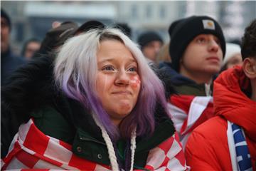 Zagreb: Gledanje utakmice Hrvatska - Maroko