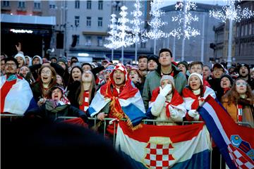 Zagreb: Gledanje utakmice Hrvatska - Maroko