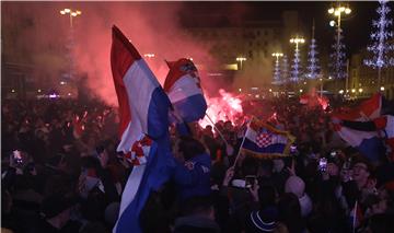 Zagreb: Slavlje navijača nakon pobjede Hrvatske