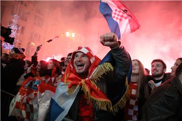 Zagreb: Slavlje navijača nakon pobjede Hrvatske