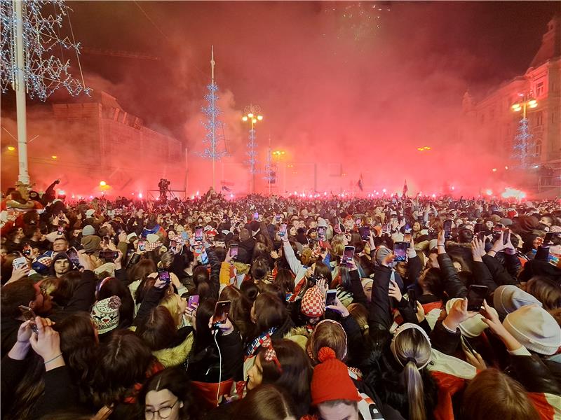 Doček brončane reprezentacije na Trgu bana Jelačića