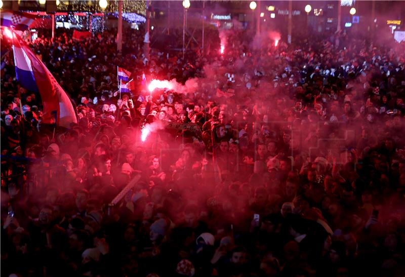 Doček brončane reprezentacije na Trgu bana Jelačića