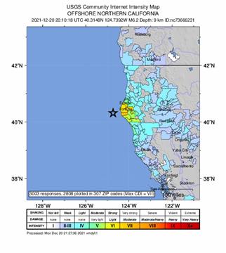 Potres jakosti 6,4 pogodio obalu sjeverne Kalifornije - USGS