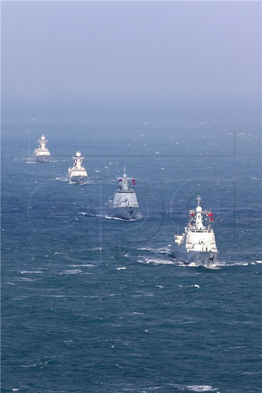 AT SEA CHINA RUSSIA DEFENSE EXERCISE