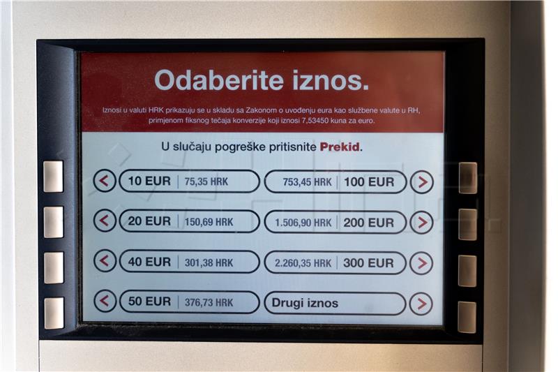 Podizanje euronovčanica na bankomatima