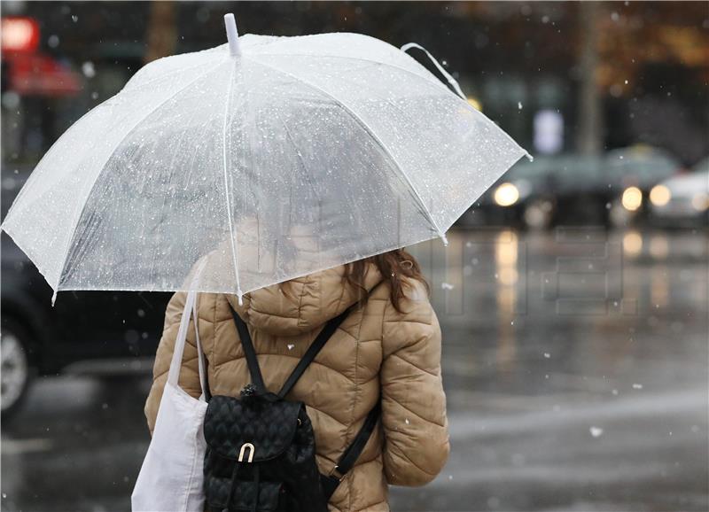 Kiša i susnježica u Zagrebu