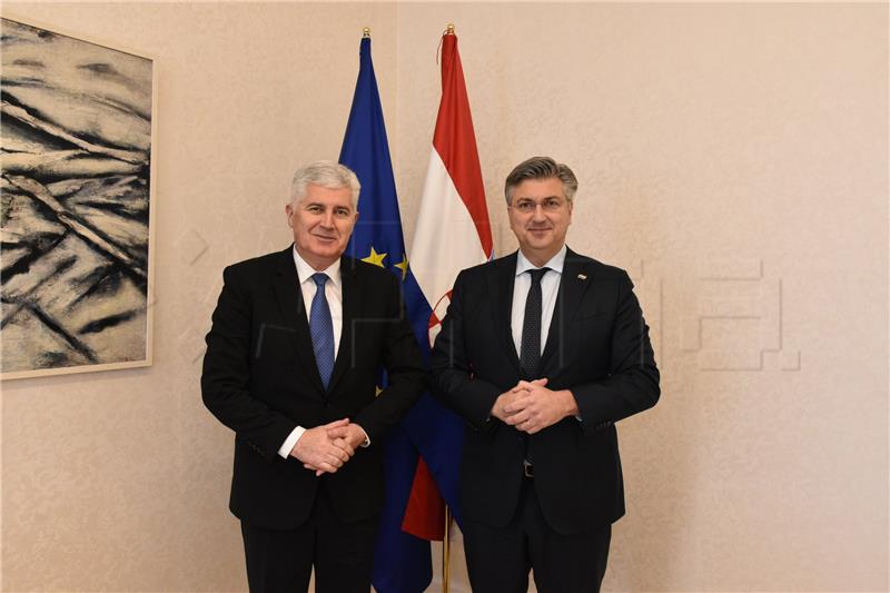 Plenković i Čović: Riješiti ključna pitanja u BiH za iskorak na europskom putu