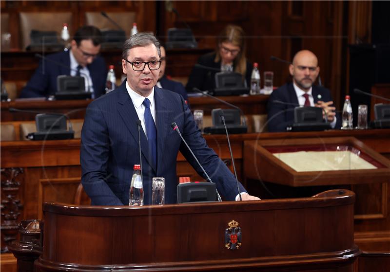 Serbian president presents parts of EU plan for Kosovo in parliament