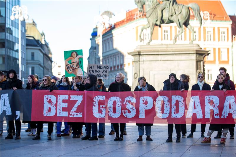 Kontraprosvjed u organizaciji Ženske mreže Hrvatske