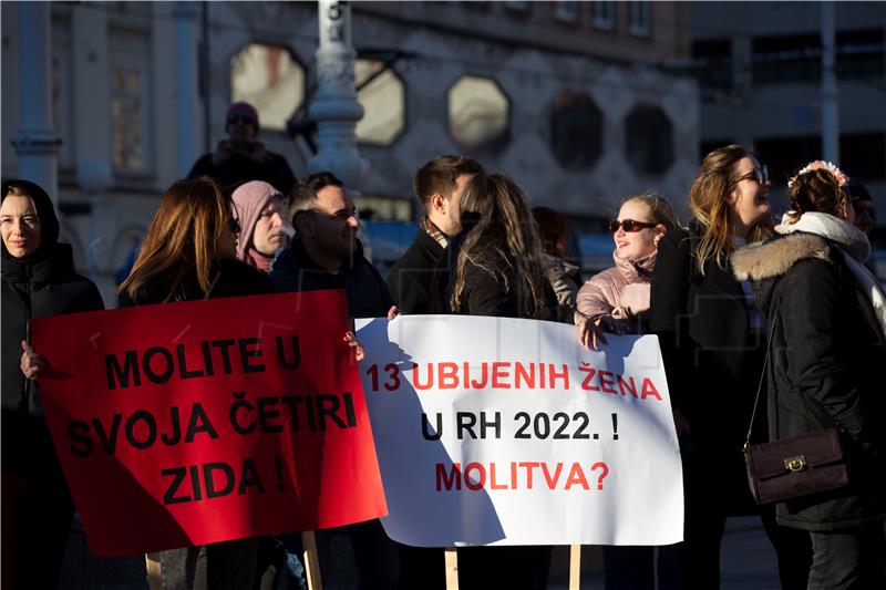 Kontraprosvjed u organizaciji Ženske mreže Hrvatske