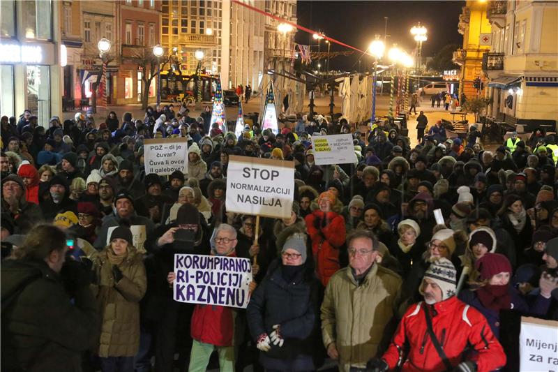 Rijeka: Mirno okupljanje građana pod sloganom "Sigurnost, a ne nasilje"