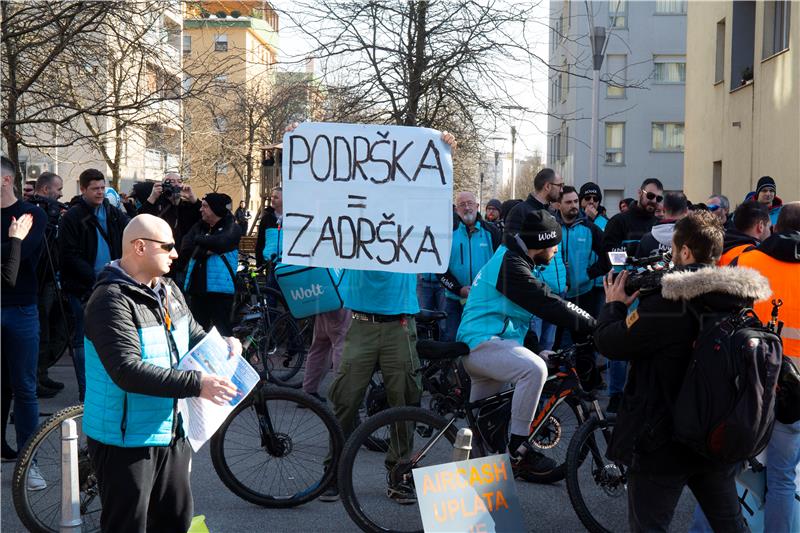 Zagreb: Prosvjed dostavljača Wolta