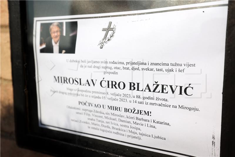 Sprovod Miroslava Ćire Blaževića na Mirogoju